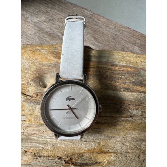 Lacoste LC.33.1.14.2349 Silver Dial Analog Watch With White Leather Strap & Stai - Picture 3 of 5